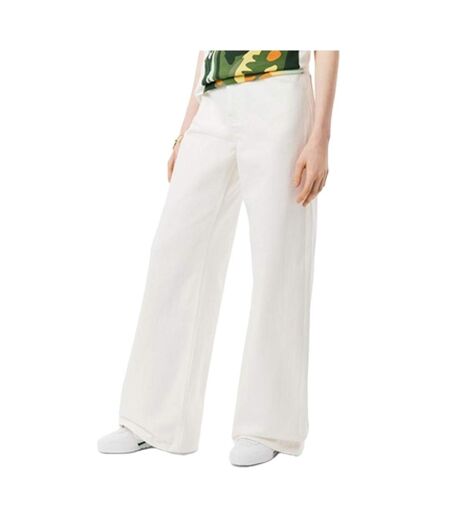 Jean blanc femme lacoste runway wide