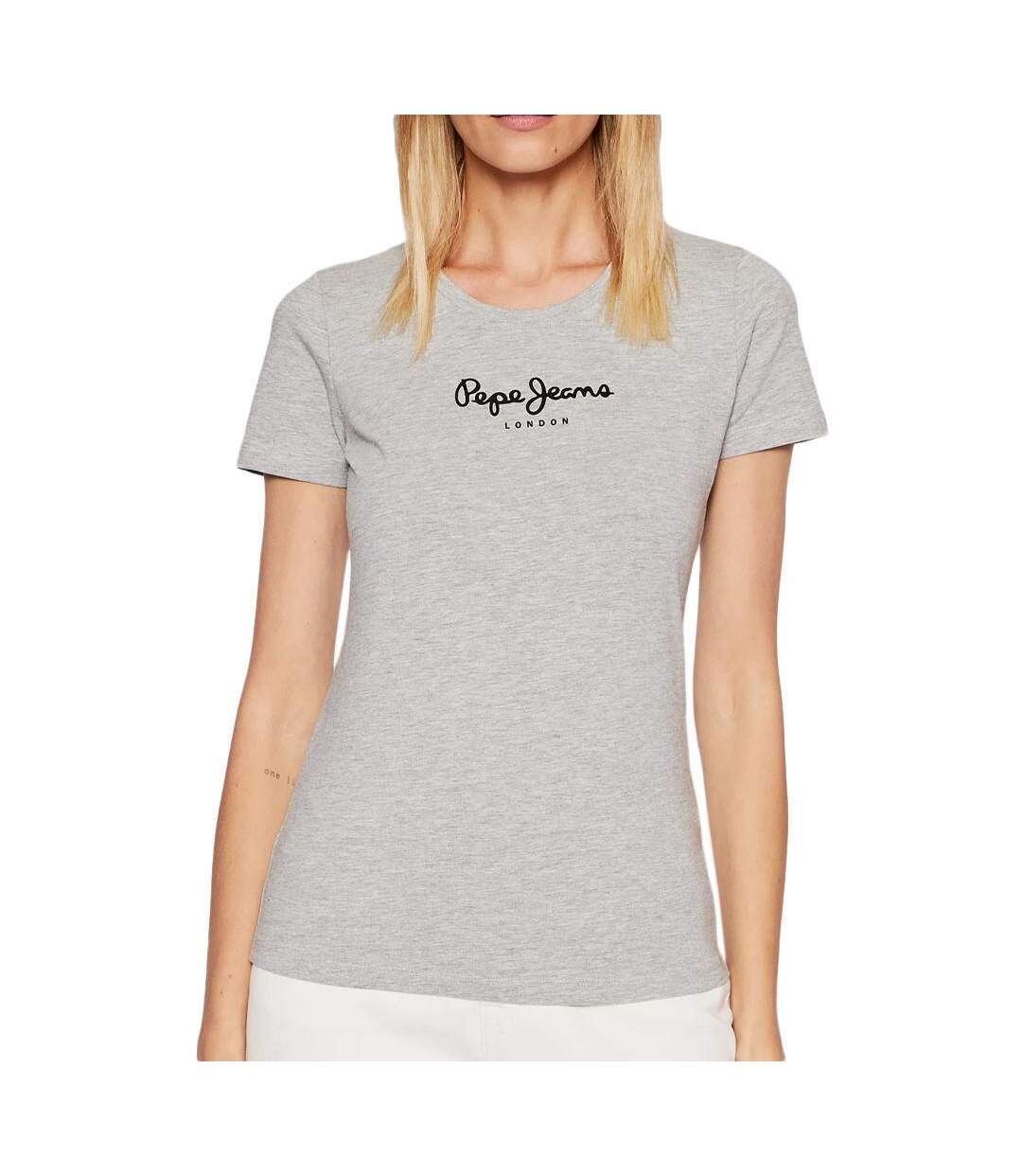 T-shirt Gris Femme Pepe Jeans New Virginia - L