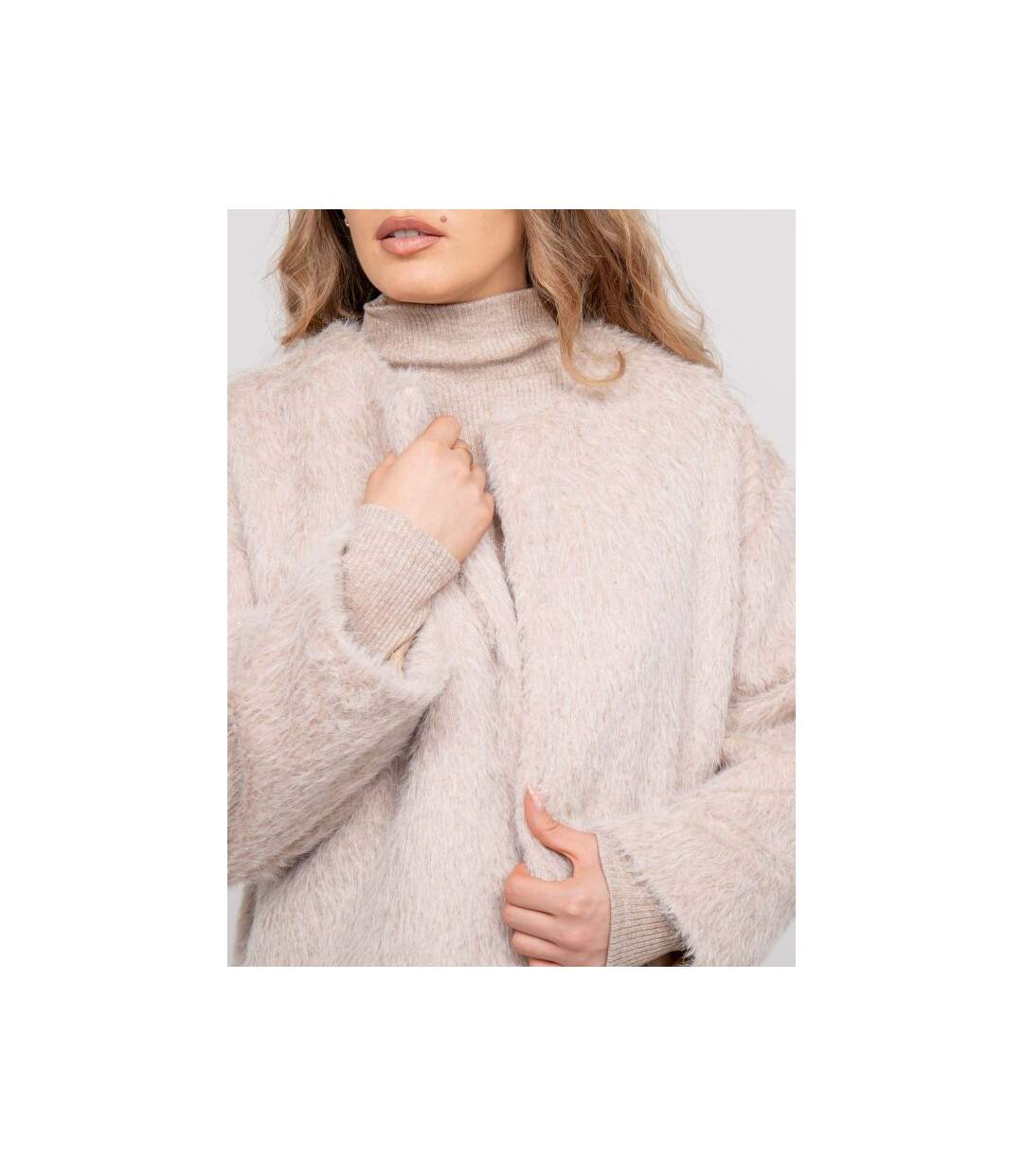 Veste courte maille poil long USONIA - Dona X Lisa-3