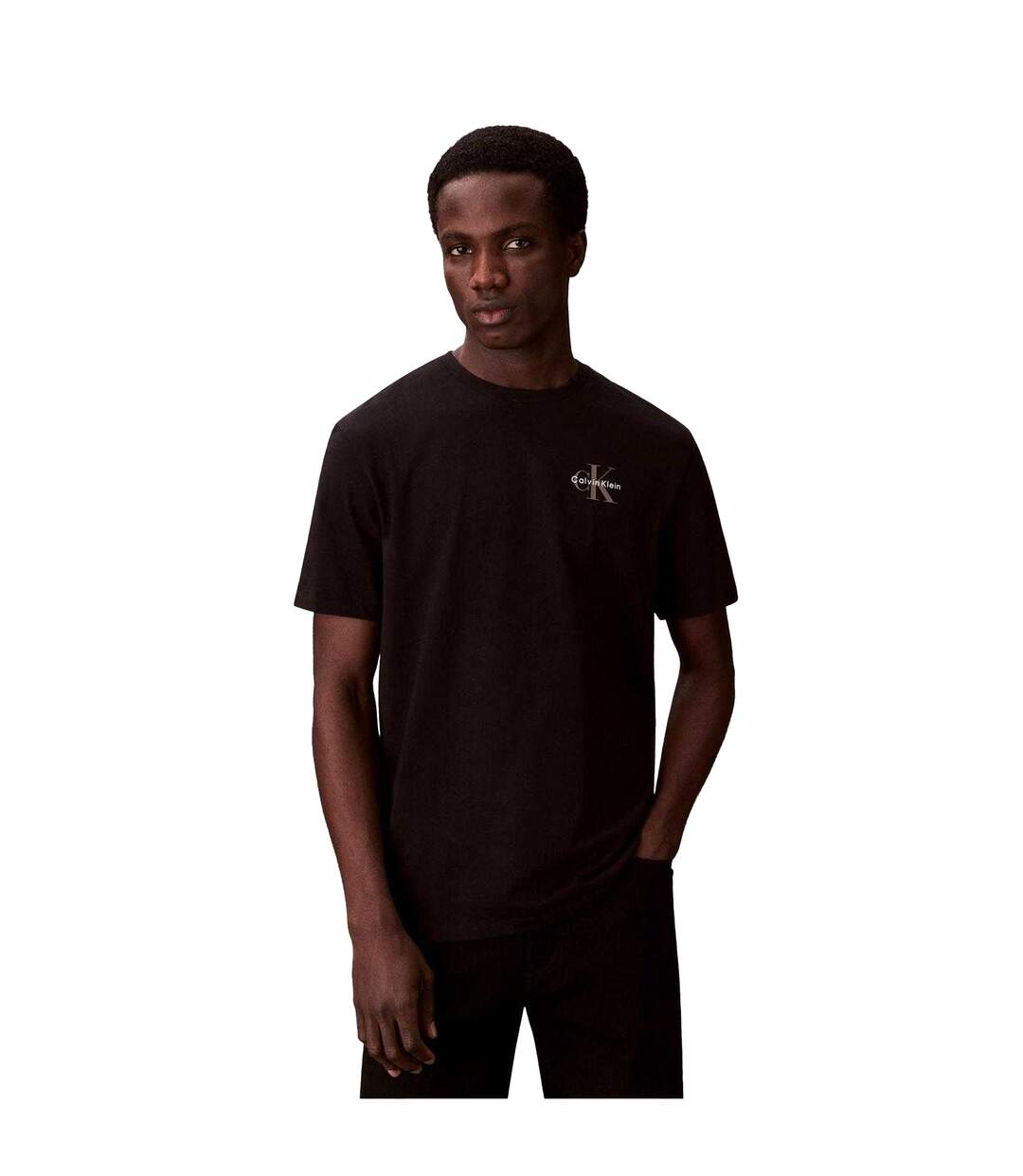 Lot De 2  T-shirts Motif/style Micro Homme Noir Blanc Calvin Klein-4