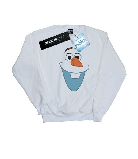 Disney Sweatshirt Frozen Olaf Face Womens/Ladies (Blanc) - UTBI19111