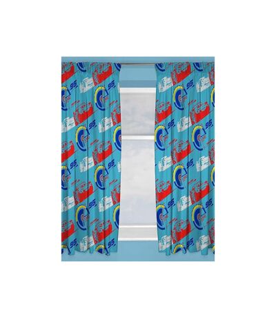 Cars 3 Lightning McQueen Pencil Pleat Curtains (Blue/Red) (72in x 66in)