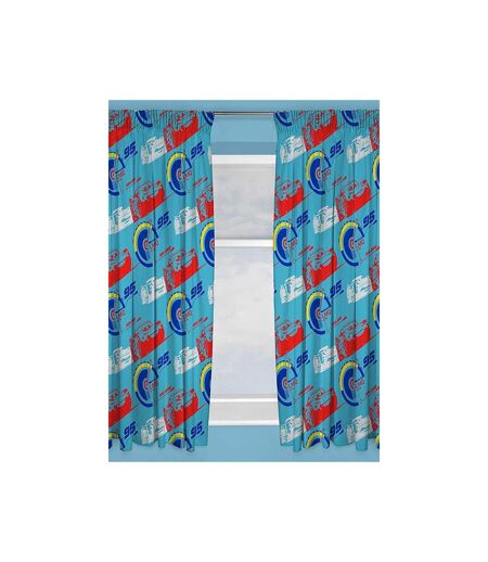 Cars 3 - Rideaux à plis plats (Bleu / Rouge) (137,16 cm x Largeur du rideau: 167,64 cm) - UTAG2325