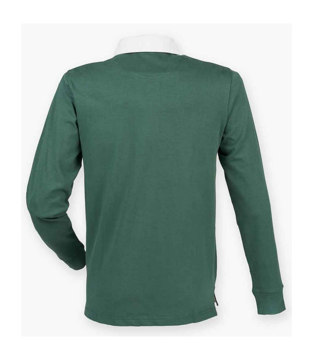 Mens premium rugby shirt bottle green Front Row