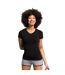 Skinni Fit Feel Good - T-shirt étirable à manches courtes et col en V - Femme (Noir) - UTRW4423