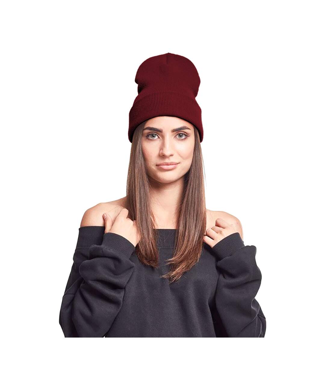 Yupoong Flexfit Unisex Heavyweight Long Beanie Winter Hat (Maroon) - UTRW3290-2