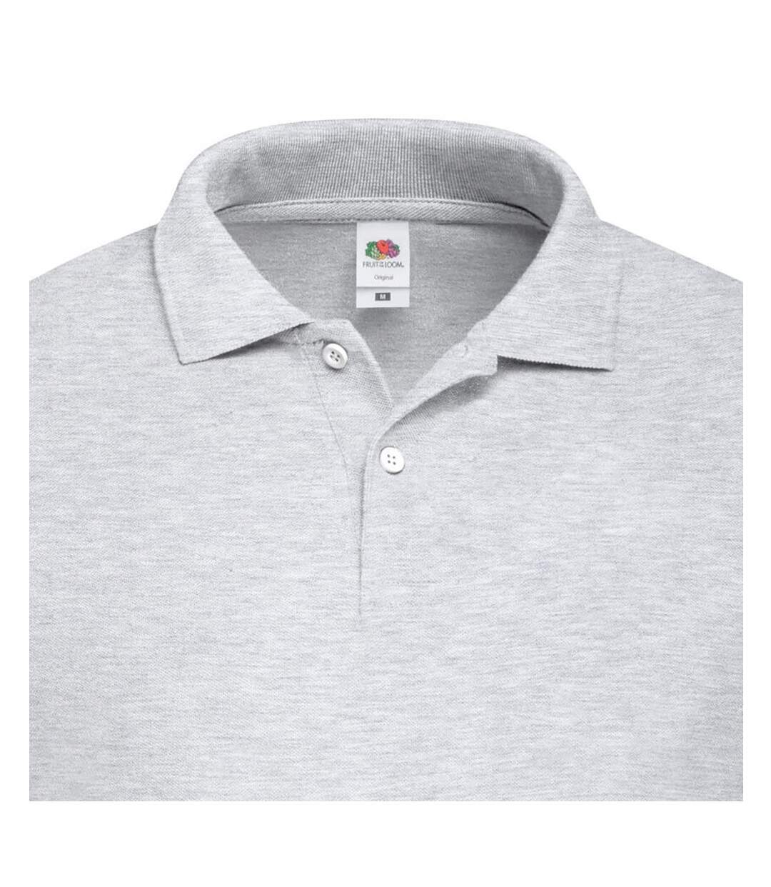 Polo original homme gris chiné Fruit of the Loom