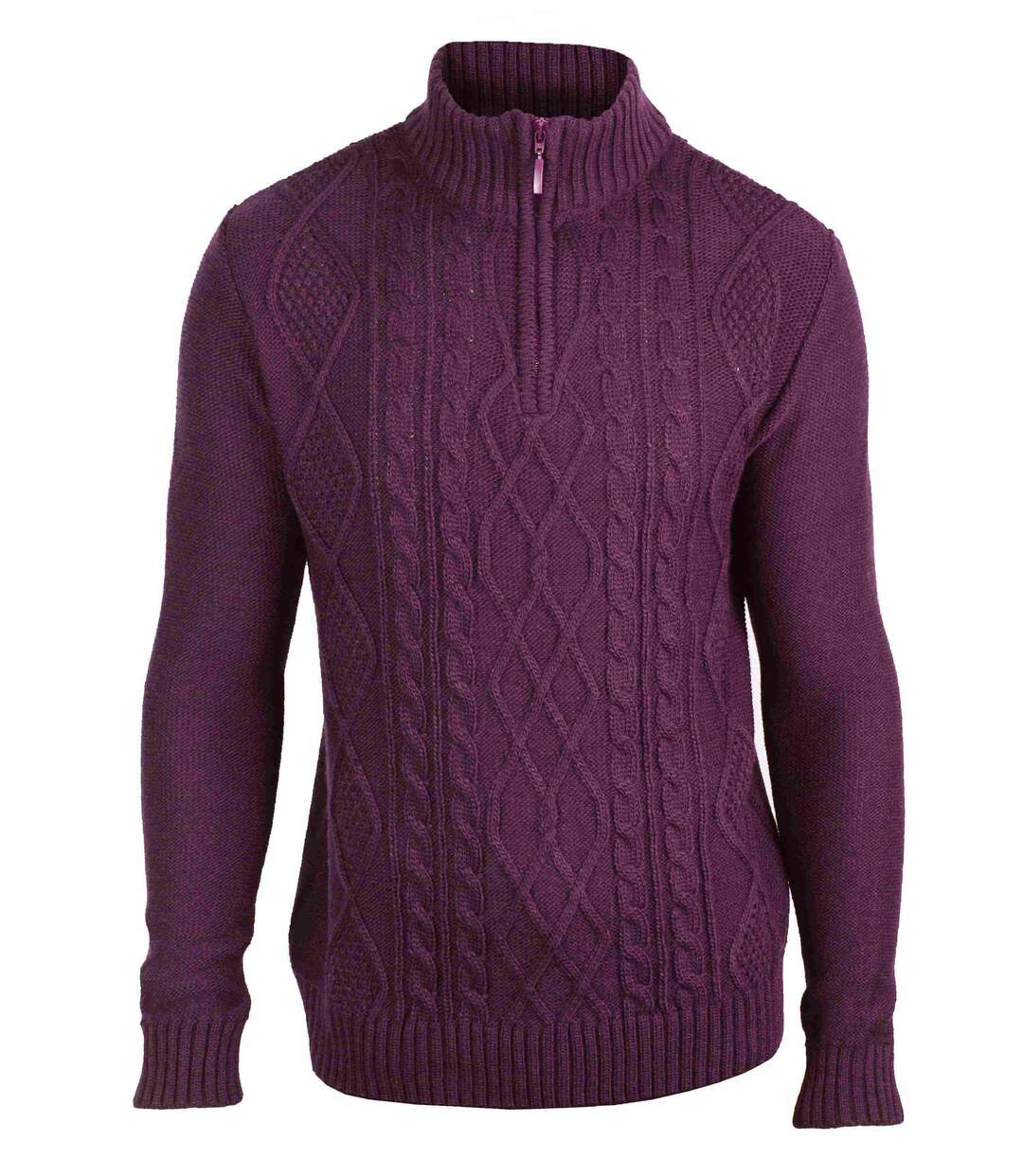 Pull col montant zippé 30% laine PIXEL1 - MD