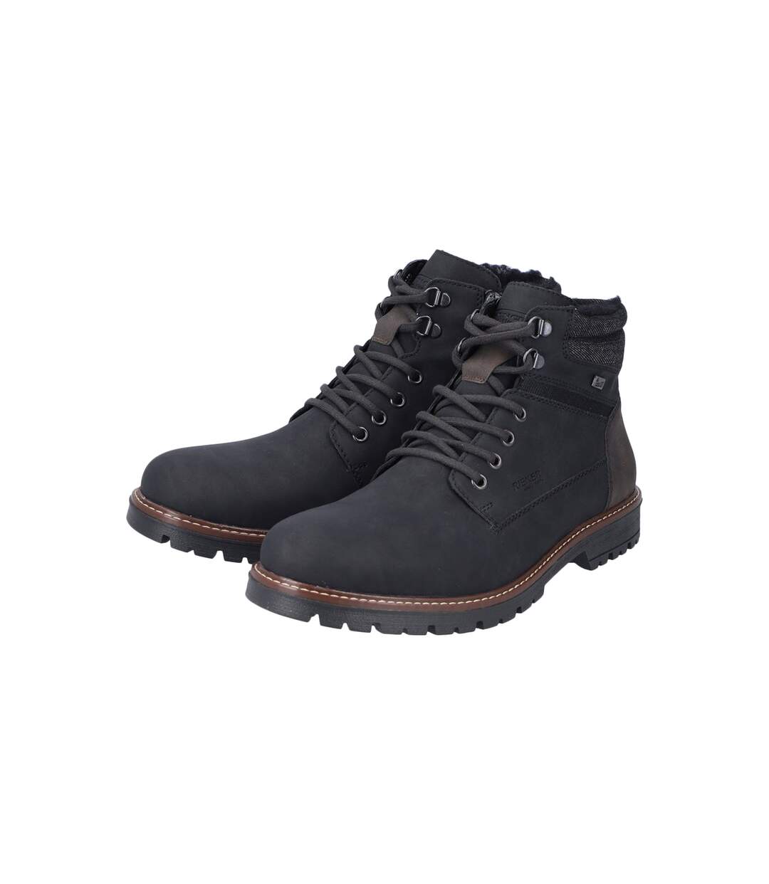 Bottine A Lacets Et Zip Rieker Jeans-3
