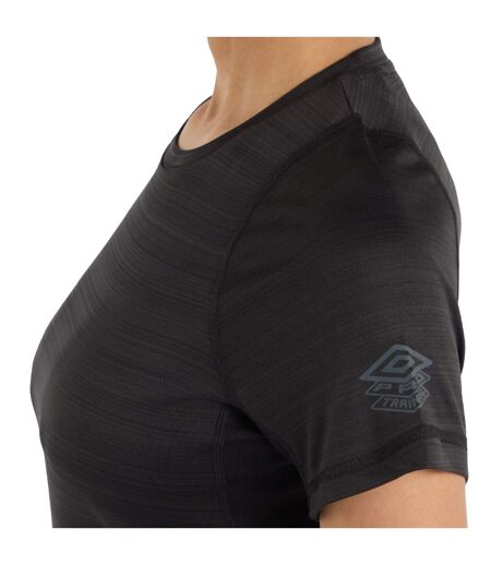 Womens/ladies Pro Marl Polyester Training T-shirt Black Marl Umbro