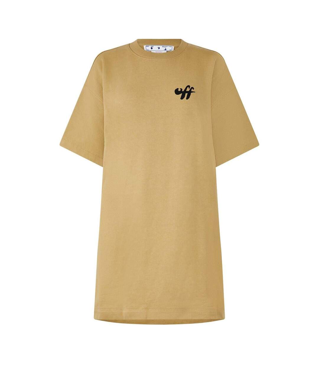 Robe T-shirt Motif/style Imprimé Zèbre Femme Jaune Noir Blanc Off White-1