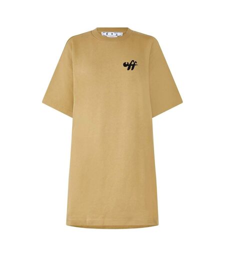 Robe T-shirt Motif/style Imprimé Zèbre Femme Jaune Noir Blanc Off White