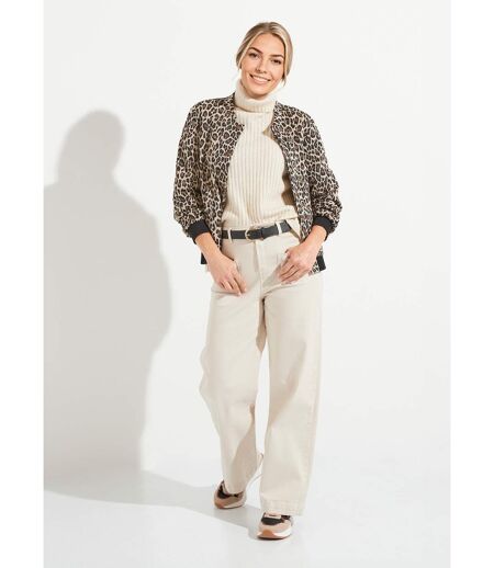 Blouson pressionné imprimé peau de bête esprit bomber