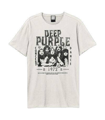 Unisex adult 1972 deep purple t-shirt vintage white Amplified