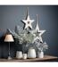 Sparkle wooden star hanging ornament one size brown/white Hill Interiors-3