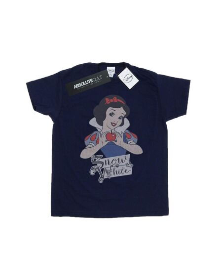 Disney Princess Womens/Ladies Snow White Apple Cotton Boyfriend T-Shirt (Navy Blue)