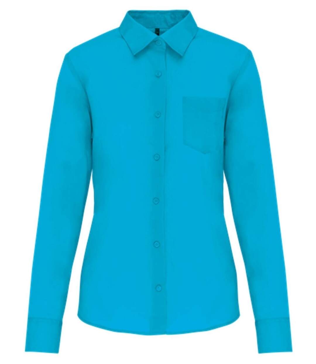 Chemise popeline manches longues - Femme - K549 - bleu turquoise-1