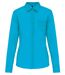 Chemise popeline manches longues - Femme - K549 - bleu turquoise