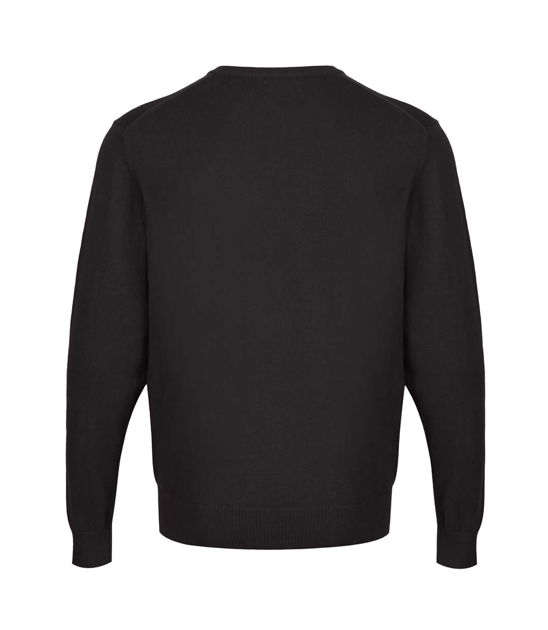 Mens Knitted V Neck Jumper Black CastlePoint-3