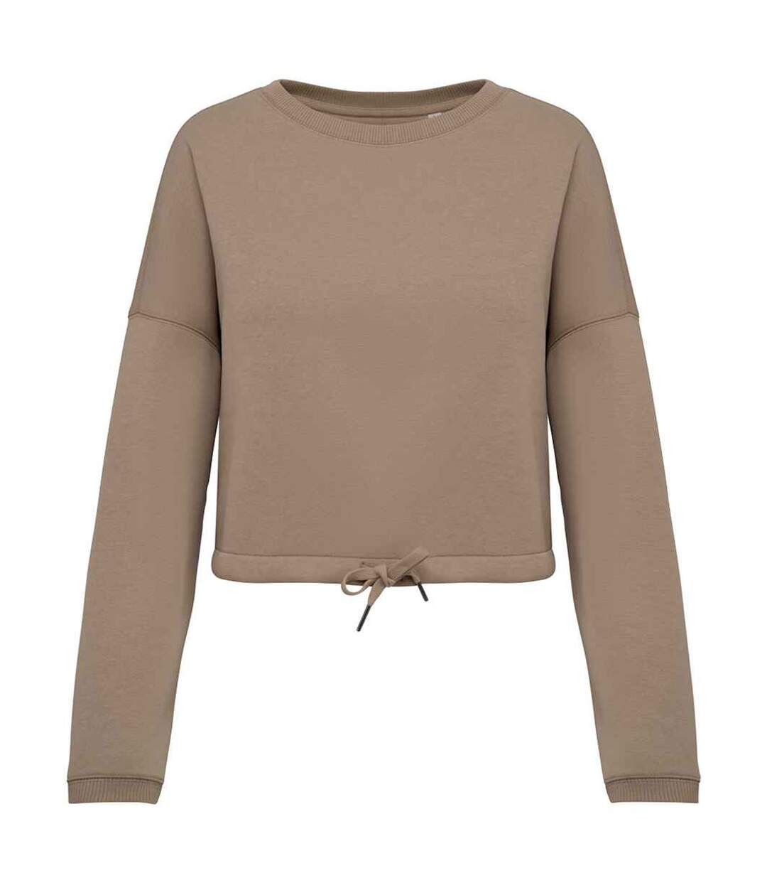 Womens/ladies oversized crop sweatshirt wet sand Native Spirit-1