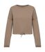 Womens/ladies oversized crop sweatshirt wet sand Native Spirit-1