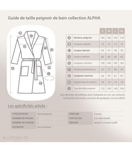 Peignoir de bain ALPHA coton