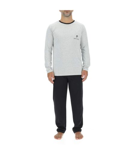 Ensemble Pyjama long homme en coton uni Logo poitrine Pierre Cardin