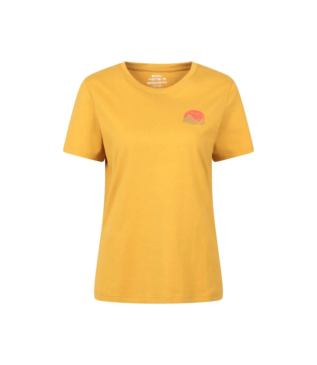 Womens/ladies Sunset Back Print T-shirt Mustard Mountain Warehouse-1