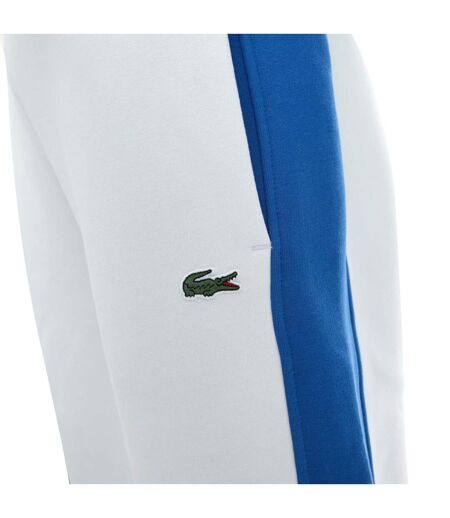 Mens stripe tracksuit bottoms white Lacoste