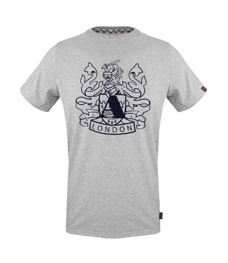T-shirt Motif Logo Bouclier Aldis Homme Gris Aquascutum