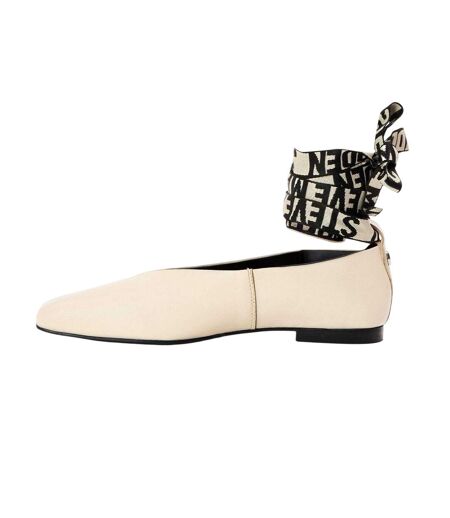 Womens/ladies Fosse Ankle Tie Pumps Coco Milk Steve Madden