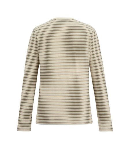 Womens/ladies Federica Stripe Long-sleeved T-shirt Light Vanilla Mocha Regatta