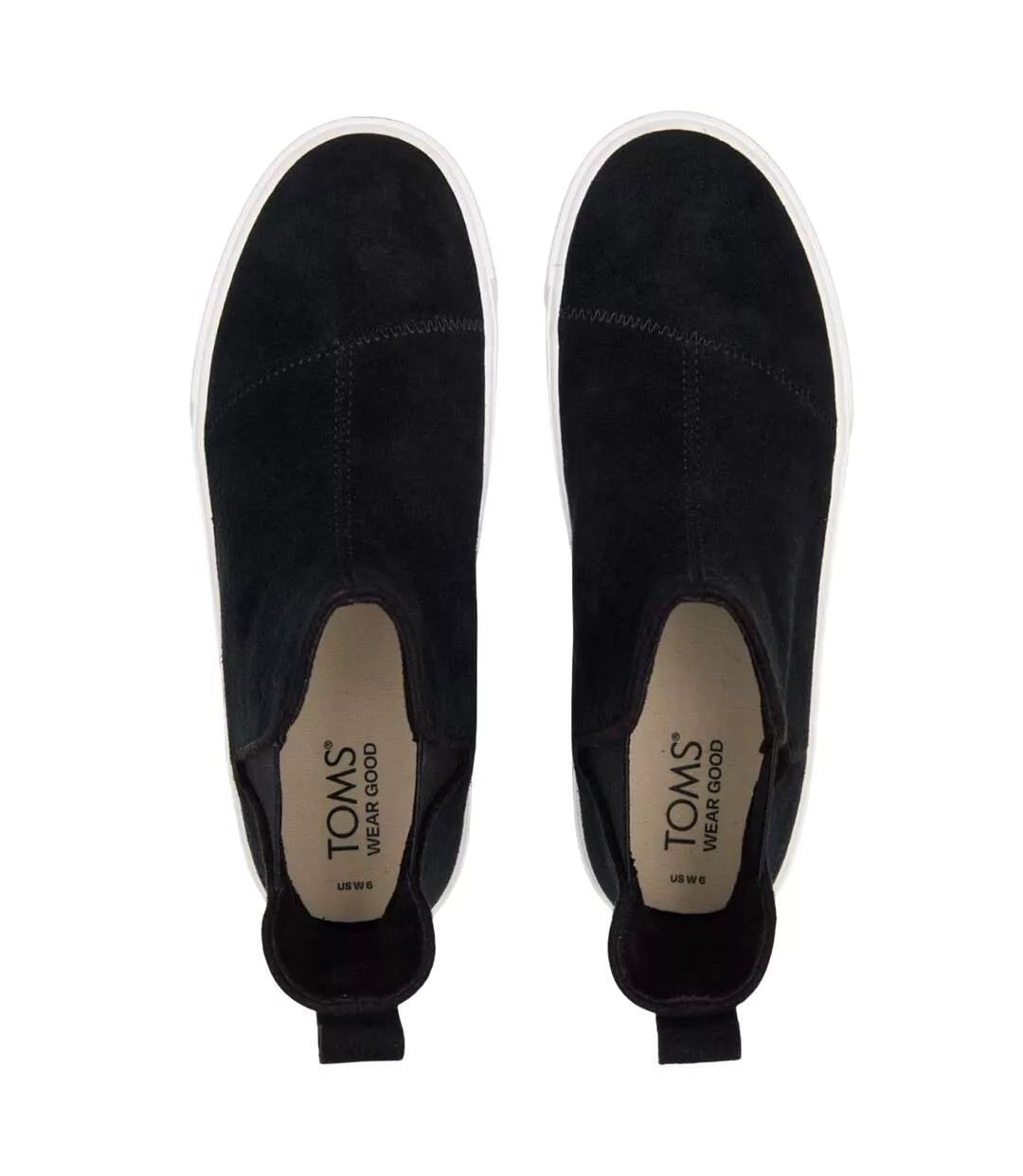 Womens/ladies Fenix Suede Platform Chelsea Boots Black Toms-3