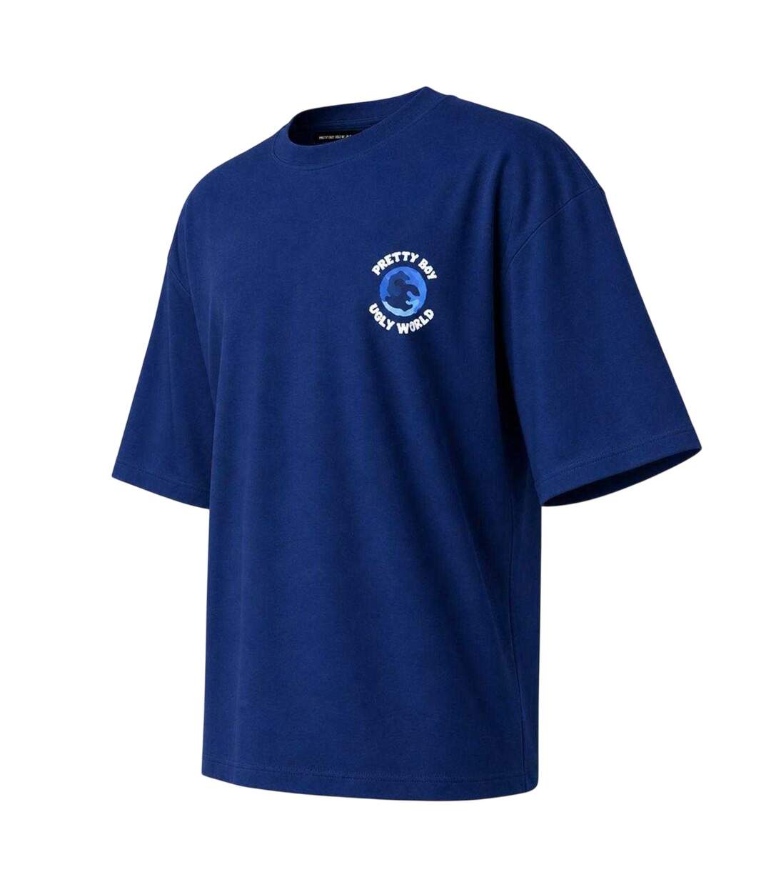 T-shirt Oversize Homme Du Nouveau Monde Bleu Marine Pretty Boy Ugly World-3