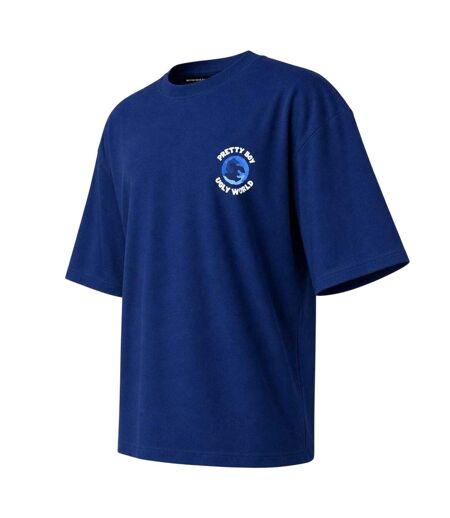 T-shirt Oversize Homme Du Nouveau Monde Bleu Marine Pretty Boy Ugly World
