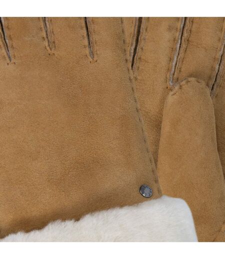 Isotoner Gants femme chauds et doux, en cuir de mouton retourné, et intérieur imitation fourrure