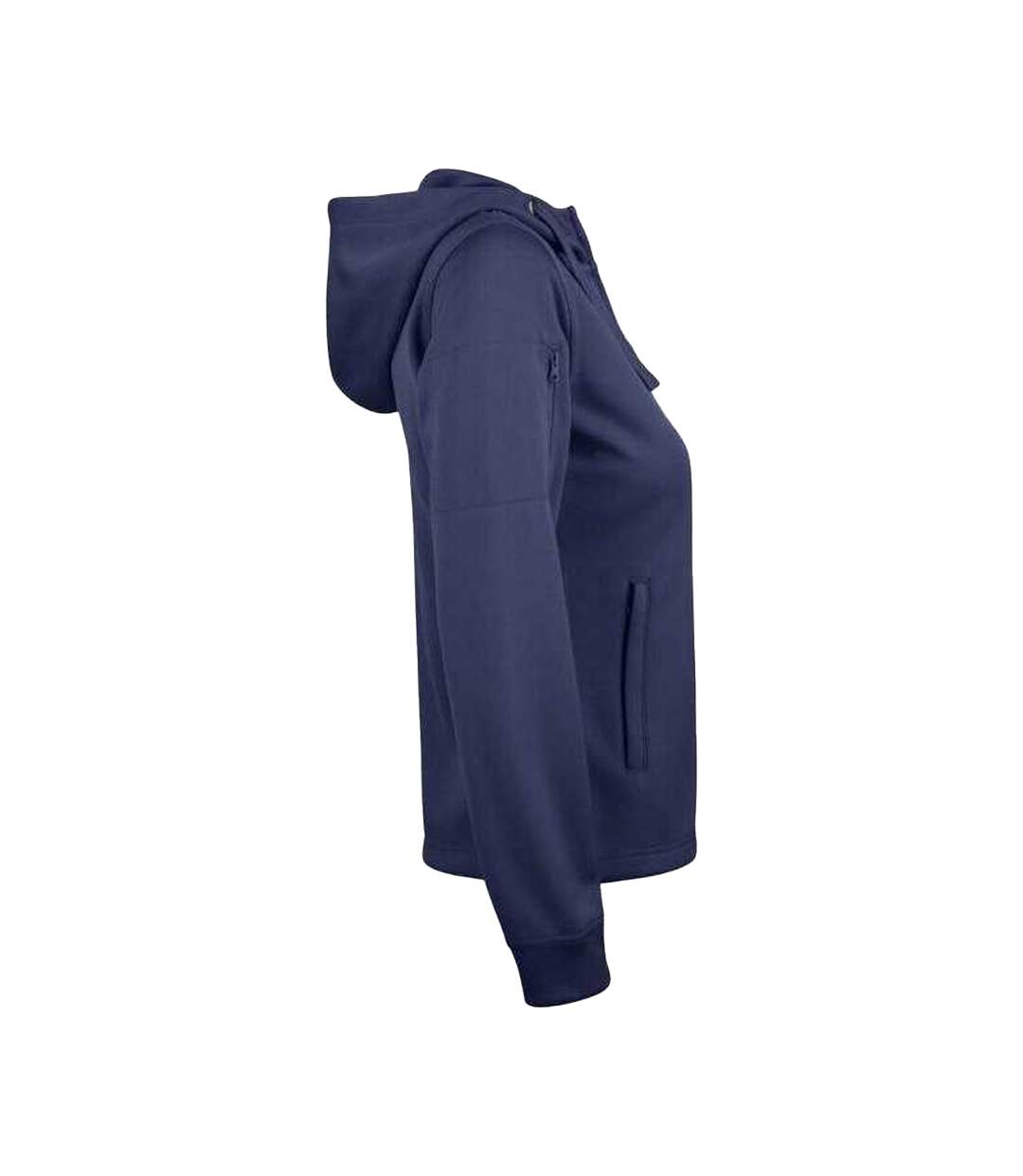 Womens/ladies Basic Full Zip Hoodie Dark Navy Clique-4