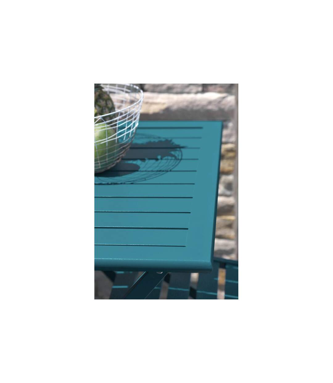 Table de Jardin Pliante Marius 70cm Bleu Canard-2