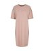 Robe T-shirt Femme Rose Pâle Build Your Brand-3