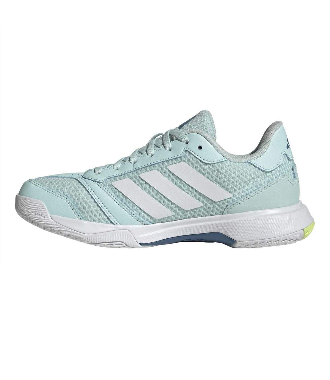 Chaussures De Volley-ball Femme Turquoise Pâle Blanc Jaune Adidas-3