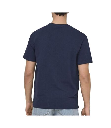 T-Shirt marine homme only & sons onskian life seersucker