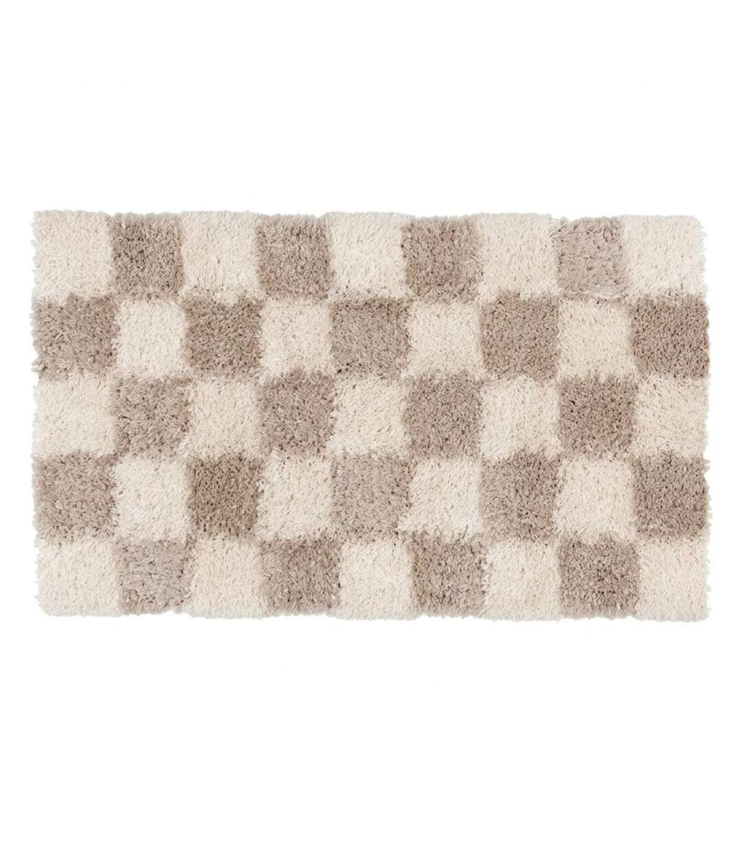 Tapis Déco Shaggy Damero 60x110cm Naturel-1