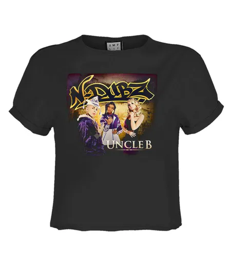 Womens/ladies Uncle B N Dubz Crop Top Charcoal Amplified