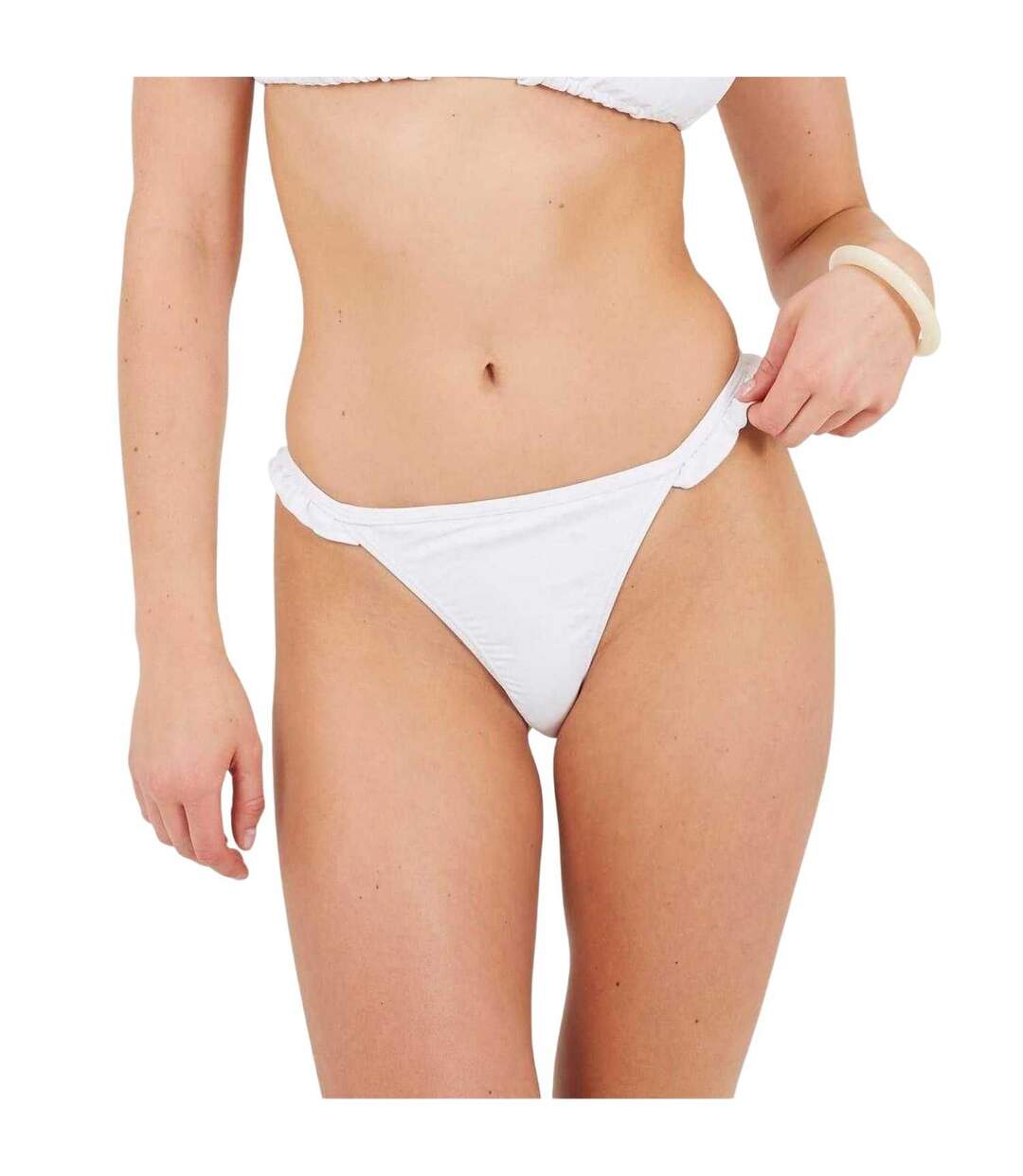 Bas De Maillot De Bain Motif/style À Volants Femme Blanc Brave Soul-4