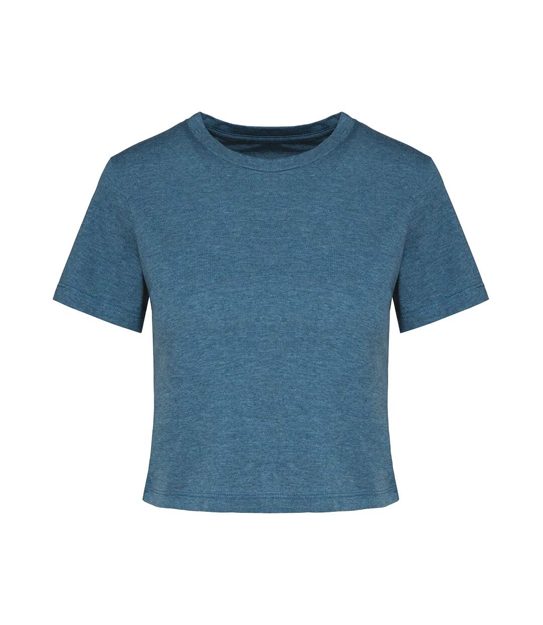 Womens/ladies Triblend Crop Top Duck Blue Heather Proact-1