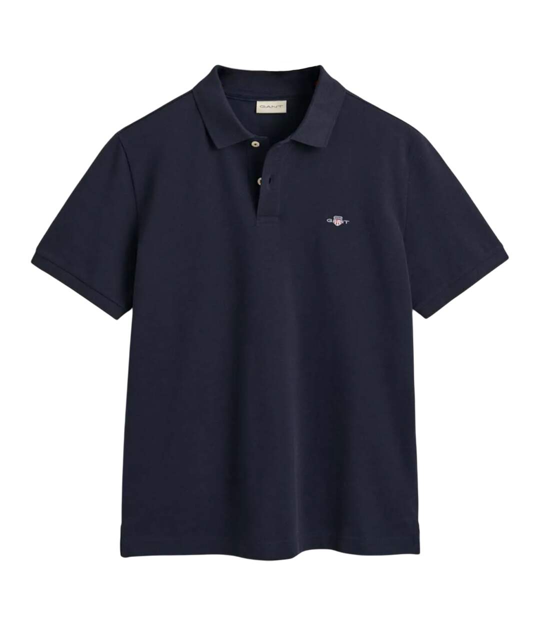Mens Archive Shield Embroidered Polo Shirt Blue Gant-2