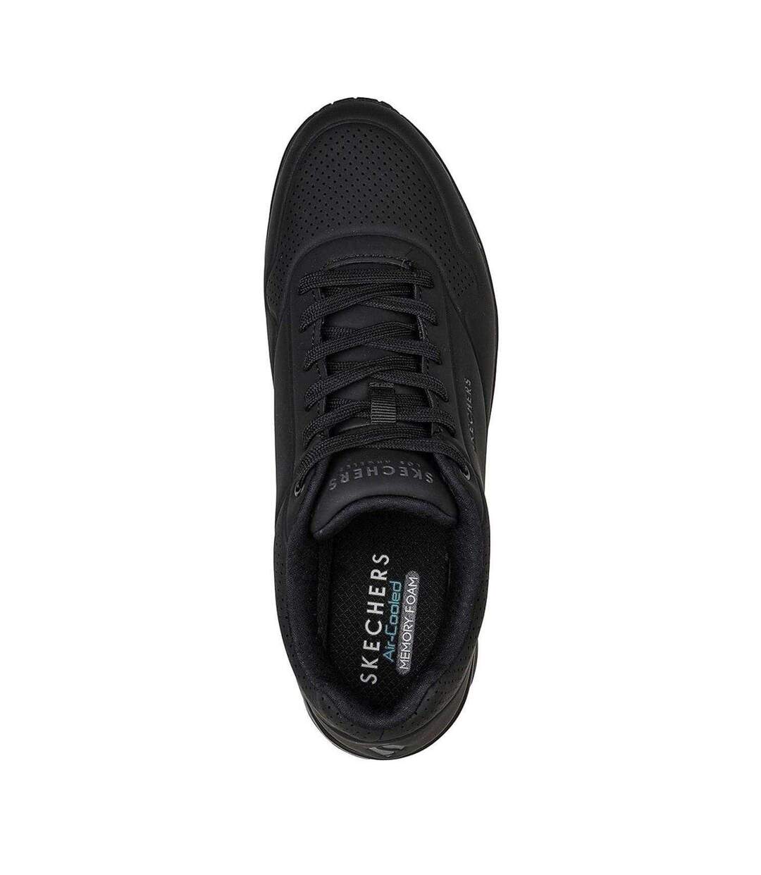 Mens Uno Stand On Air Skech-air Trainers Triple Black Skechers-3