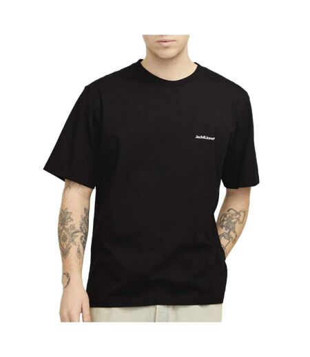 T-Shirt noir/jaune homme jack & jones back