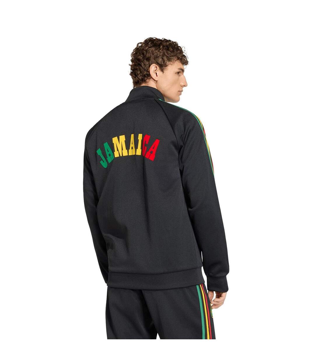 Mens 2026 Jamaica Regular Tracksuit Top Black Yellow Adidas-3