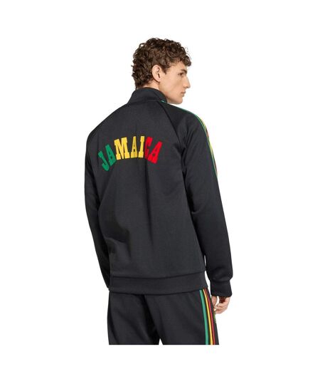 Mens 2026 Jamaica Regular Tracksuit Top Black Yellow Adidas